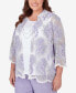 Фото #3 товара Plus Size Isn't It Romantic Collared Floral Lace Two in One Top with Necklace