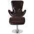 Фото #2 товара Egg Series Brown Leather Side Reception Chair With Ottoman