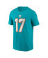Фото #3 товара Men's Jaylen Waddle Aqua Miami Dolphins Player Name and Number T-shirt