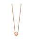 ფოტო #2 პროდუქტის Polished Rose IP-plated Heart 17.5 inch Cable Chain Necklace