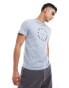 Фото #1 товара Armani Exchange chest circle script logo t-shirt in grey marl