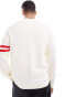 GANT varsity knit cardigan in cream