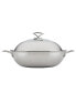 Clad Stainless Steel 14" Induction Wok with Glass Lid and Hybrid Steelshield and Non-stick Technology