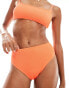 Фото #1 товара Cotton On high waist cheeky bikini bottoms in orange crinkle