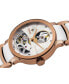 ფოტო #2 პროდუქტის Women's Swiss Automatic Centrix Diamond Accent Rose Gold-Tone PVD Stainless Steel and White Ceramic Bracelet Watch 33mm R30248902