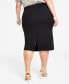 Фото #2 товара Plus Size Zip-Front Pencil Skirt, Created for Macy's