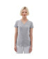 Womens Roxanna V-Neck Tee in Dark Grey Marl