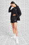 Sportswear Essential Women's French Terry Shorts Siyah Pamuklu Siyah Şort