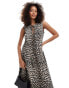 Фото #1 товара ASOS DESIGN tie front maxi dress in animal print