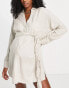 ASOS DESIGN Maternity belted shirt beach dress in natural