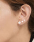 14K Gold Plated Freshwater Pearl Stud Earrings Set, 6 Pieces
