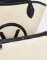 Фото #3 товара Valentino covent shopper bag with removable pouch in black & natural