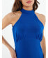 Фото #4 товара Women's Royal Blue Halter Neck Midi Dress