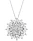 Фото #1 товара Wrapped in Love diamond Starburst 20" Pendant Necklace (1-1/2 ct. t.w.) in 14k White Gold, Created for Macy's