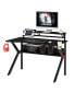 Фото #2 товара PVC Coated Ergonomic Metal Frame Gaming Desk With K Shaped Legs, Black