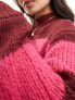 Vila knitted high neck jumper in red stripe