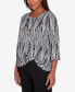 ფოტო #4 პროდუქტის Women's Opposites Attract Swirl Crew Neck Top with Necklace