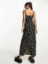 Фото #3 товара Motel buttercup print maxi cami dress in black