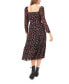 Фото #2 товара Women's Puff Long Sleeve Square Neck Tiered Maxi Dress