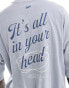 Фото #4 товара Pull&Bear – T-Shirt in Steingrau mit „It's all in your head“-Grafikprint