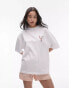 Topshop premium graphic ranch girl super oversized tee in white