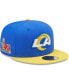 Фото #1 товара Men's Royal, Gold Los Angeles Rams Super Bowl LVI Letterman 59FIFTY Fitted Hat