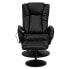 Фото #3 товара Massaging Black Leather Recliner And Ottoman With Leather Wrapped Base