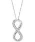 Фото #1 товара Macy's 241 WEAR IT BOTH WAYS Diamond Infinity Pendant Necklace (1/8 ct. t.w.) in 14k White Gold