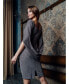 ფოტო #2 პროდუქტის Metallic-Knit Draped Sheath Dress