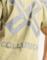 COLLUSION X logo print t-shirt in stone