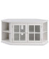 Фото #1 товара Тумба Leick Home riley Holliday Cottage White 56" Corner TV Console with Bookcase/Display