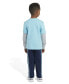 ფოტო #2 პროდუქტის Little Boys Layered Cotton T-shirt and Fleece Pants Set, 2 Piece