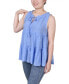 ფოტო #3 პროდუქტის Petite Sleeveless Tiered Blouse