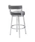 Фото #18 товара Madrid 30" Bar Height Swivel Gray Artificial leather and Brushed Stainless Steel Bar Stool