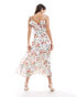 Anaya cami waterfall ruffle midaxi dress on white floral Weiß geblümt, 34 - фото #3