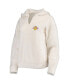 ფოტო #4 პროდუქტის Women's Cream Los Angeles Lakers Fluffy Long Sleeve Hoodie Top and Shorts Sleep Set