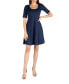 Фото #1 товара Women's A-Line Dress with Elbow Length Sleeves