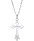Фото #1 товара Macy's embossed Cross Pendant Necklace in Sterling Silver