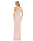 Фото #3 товара Women's Pearl Embellished Soft Tie One Shoulder Gown