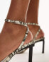 Фото #2 товара Topshop Clover premium leather pin heel sandal in snake