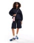 Фото #1 товара ASOS DESIGN water repellent jort co-ord in dark blue