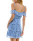 ფოტო #2 პროდუქტის Juniors' Printed Clip-Dot Ruffled Fit & Flare Dress