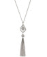 Silver-Tone Pavé & Chain Tassel Pendant Necklace, 28" + 3" extender, Created for Macy's