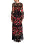 Фото #2 товара Johnny Was Petite Ellie Lace Tiered Silk Maxi Dress Women's Pm