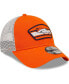 Men's Orange and White Denver Broncos Logo Patch Trucker 9FORTY Snapback Hat