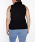 Фото #2 товара Black Label Plus Size Sleeveless Quarter Zip Sweater