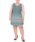 ფოტო #1 პროდუქტის Plus Size Sleeveless Dress with 3 Rings