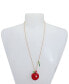 Фото #3 товара Betsey Johnson red Apple Pendant Necklace