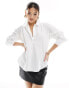 River Island contrast detail shirt in white Белый, 42 - фото #1