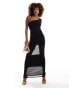 ASOS DESIGN one shoulder with panels maxi dress in black